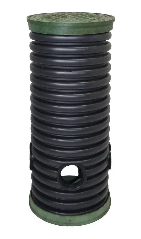 Дренажный колодец d400 h2500 с черной крышкой (отводы 160 мм)