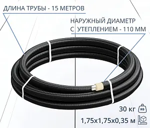 Труба ТВЭЛ-ЭКОПЭКС-2, 6 бар 2х32х2,9/110 мм (бухта 15 м) 1