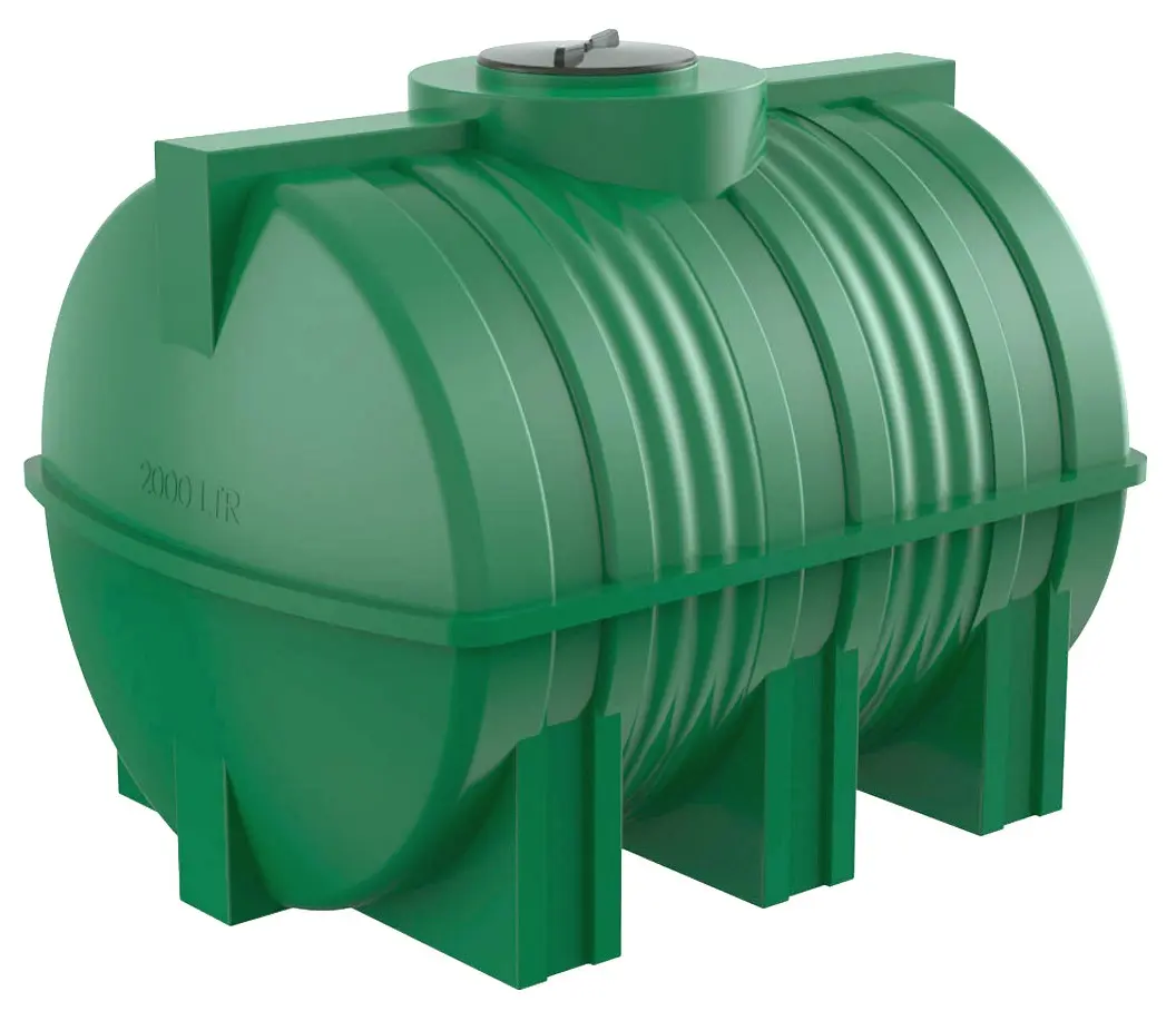 Пластиковая емкость горизонтальная G-2000 (Зеленый)