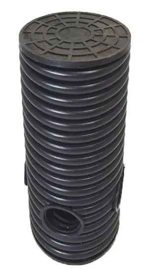 Дренажный колодец d315 h3000 с черной крышкой (отводы 160 мм)