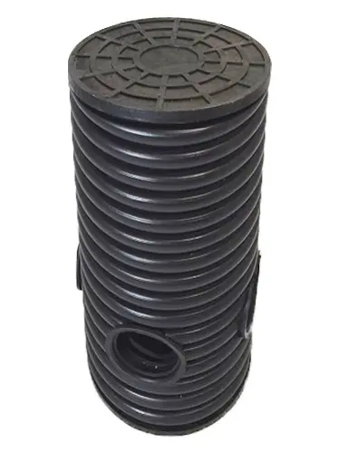 Дренажный колодец d315 h2000 с черной крышкой (отводы 160 мм)