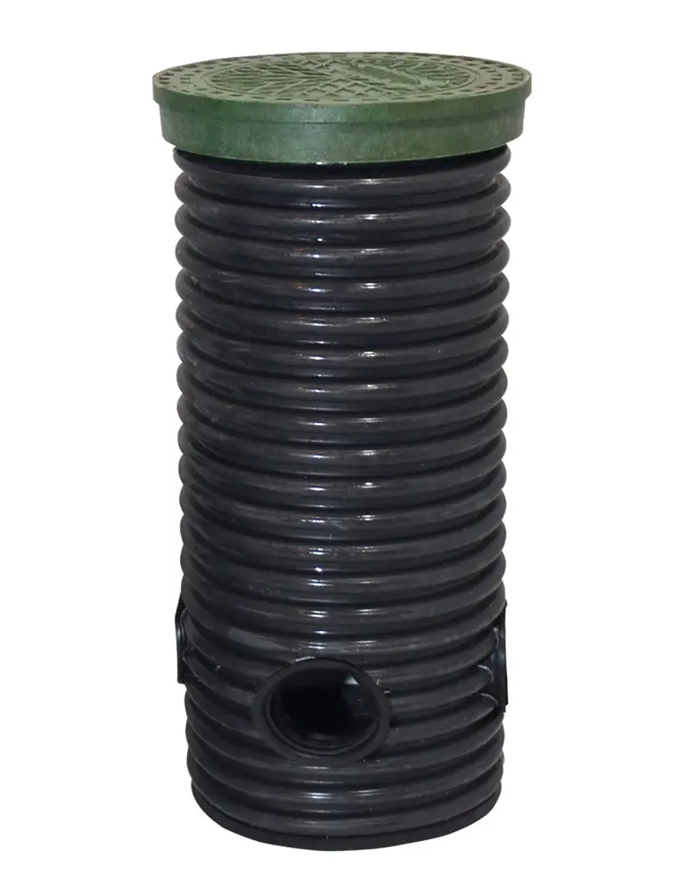 Дренажный колодец d368 h2000 с зеленой крышкой (отводы 110 мм)