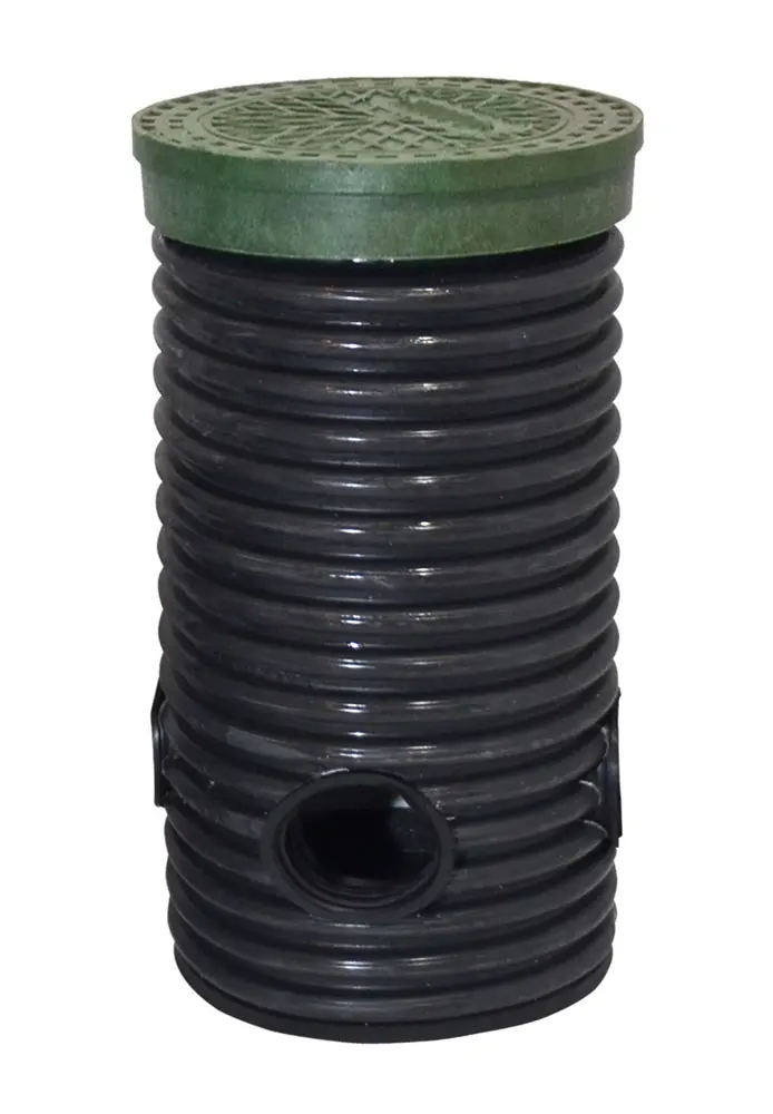 Дренажный колодец d368 h1000 с зеленой крышкой (отводы 200 мм)