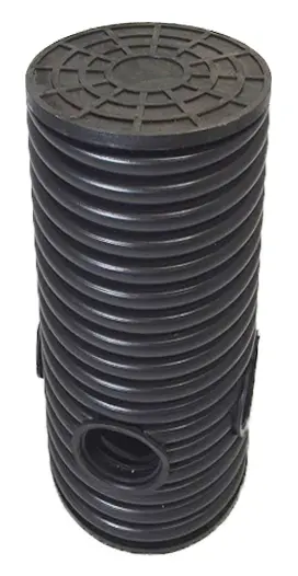 Дренажный колодец d315 h2500 с черной крышкой (отводы 160 мм)
