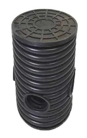Дренажный колодец d315 h 500 с черной крышкой (отводы 200 мм)