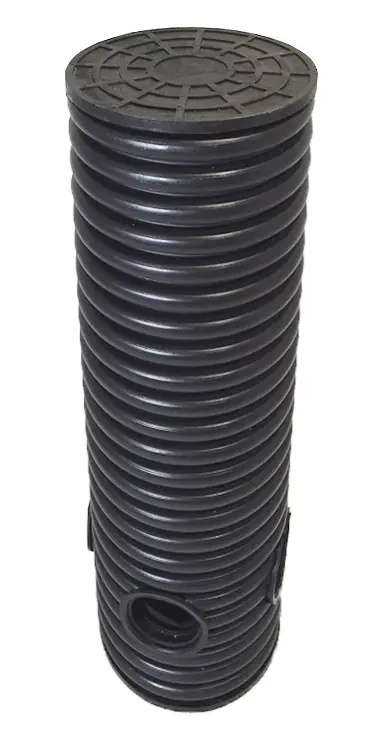 Дренажный колодец d315 h6000 с черной крышкой (отводы 160 мм)
