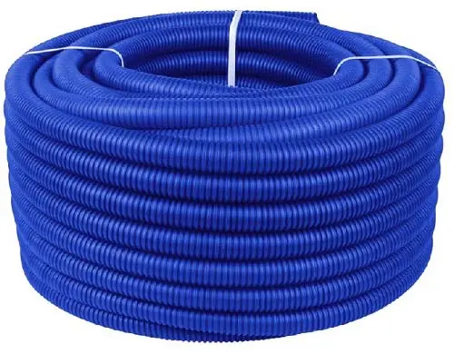 Труба гофрированная ПНД для металлопластиковых труб d50 синяя (30 м)