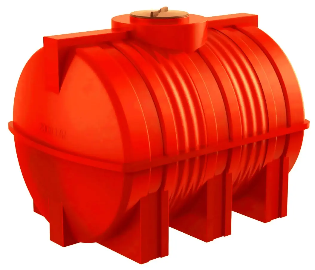 Пластиковая емкость горизонтальная G-2000 (Красный)