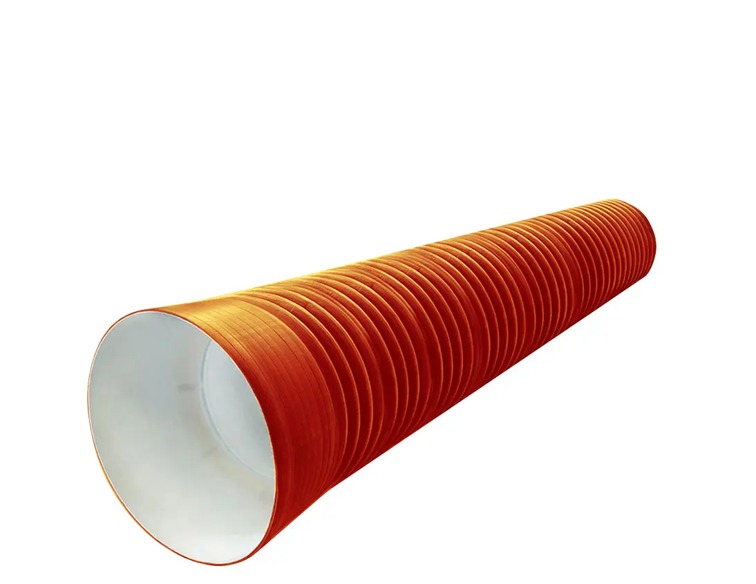 Труба PP SN14 160/136 6м с раструбом (рыжая)