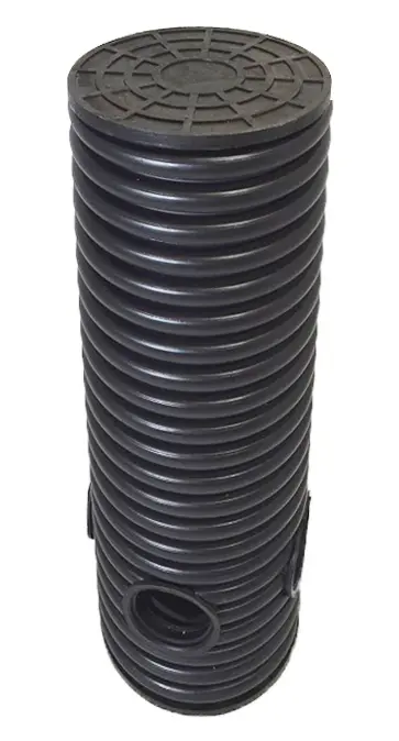 Дренажный колодец d315 h5000 с черной крышкой (отводы 160 мм)