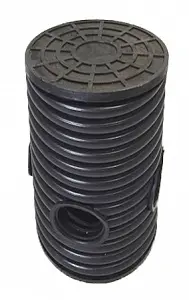 Дренажный колодец d315 h 500 с черной крышкой (отводы 110 мм) 0