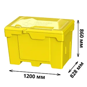 Ящик с крышкой 500л (желтый) 2