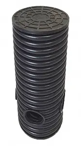 Дренажный колодец d315 h3500 с черной крышкой (отводы 110 мм) 0