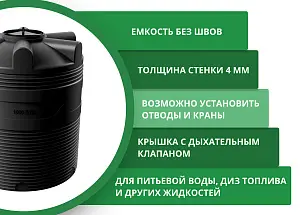 Вертикальная накопительная емкость V-1000 (Черный) 2