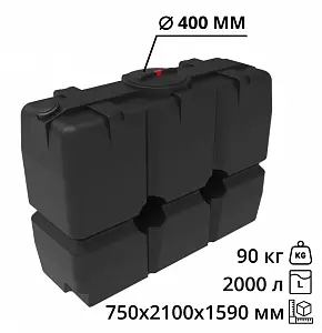 Пластиковая емкость ЭкоПром SK 2000 (Черный) 2