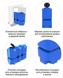 Пластиковая прямоугольная емкость ST-2000 (белый) 7