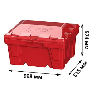 Ящик с крышкой 250л (Красный) 2