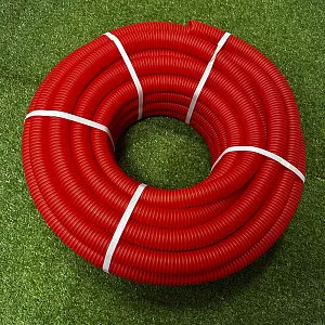 Труба гофрированная ПНД для металлопластиковых труб d40 красная (30 м) 2