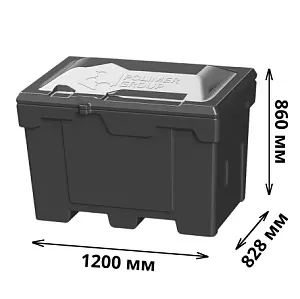 Ящик с крышкой 500л (Черный) 2