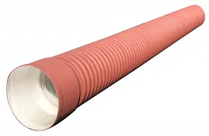 Труба гофрированная SN6 250/218 6м, с раструбом (рыжая) 0