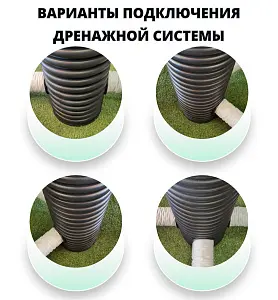 К-т для дрен.колодца: труба 460 h=500мм/крышка черн.-1шт/адаптер d110=2шт 5