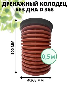 К-т для дрен.колодца: труба 368 h=500мм/крышка черн.-1шт/адаптер d110=2шт 1
