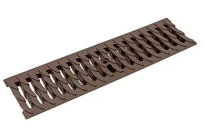 Комплект: Лоток Европартнер 60 мм с пластиковыми решетками коричневыми "Ромбы" 1 метр 2