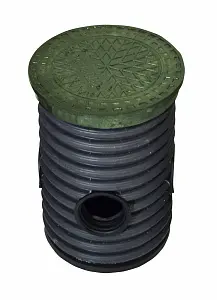 Дренажный колодец d368 h 500 с зеленой крышкой (отводы 110 мм) 0