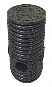 Дренажный колодец d315 h1500 с черной крышкой (отводы 200 мм) 0