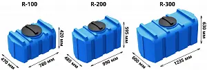 Пластиковая прямоугольная емкость R-100 (Синий) 5