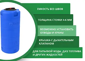 Пластиковая емкость ЭкоПром А 300 (Синий) 4