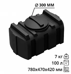 Пластиковая прямоугольная емкость R-100 (Черный) 1