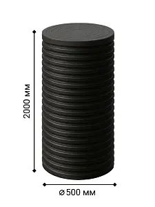 Колодец d500 h2000 с герметичным дном и крышкой 0