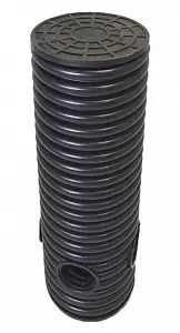 Дренажный колодец d315 h5000 с черной крышкой (отводы 200 мм) 0