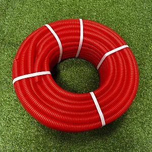 Труба гофрированная ПНД для металлопластиковых труб d25 красная (50 м)