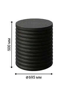 Колодец d695 h 500 с герметичным дном и крышкой 0