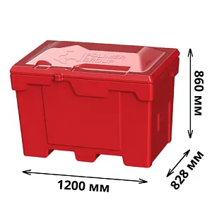 Ящик с крышкой 500л (Красный) 2