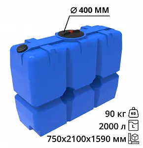 Пластиковая емкость ЭкоПром SK 2000 (Синий) 2