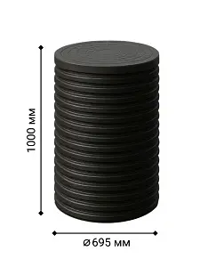 Колодец d575 h1000 с герметичным дном и крышкой 0