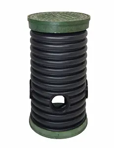 Дренажный колодец d400 h1000 с черной крышкой (отводы 160 мм) 0
