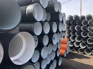 (ПЕРФОРАЦИЯ) Труба гофрированная sn6 500/427 6м с раструбом 6