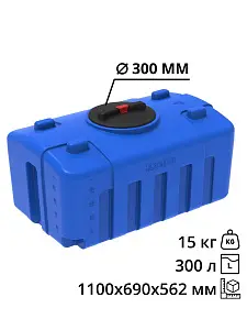 Пластиковая емкость ЭкоПром XS 300 (Синий) 4