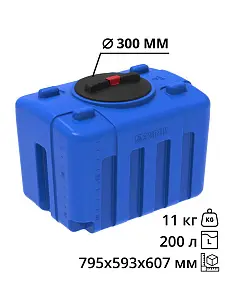 Пластиковая емкость ЭкоПром XS 200 (Синий) 4
