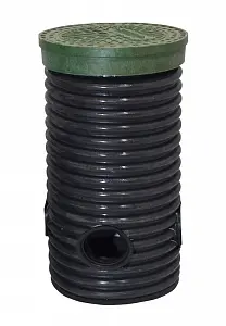 Дренажный колодец d368 h1000 с зеленой крышкой (отводы 110 мм) 0