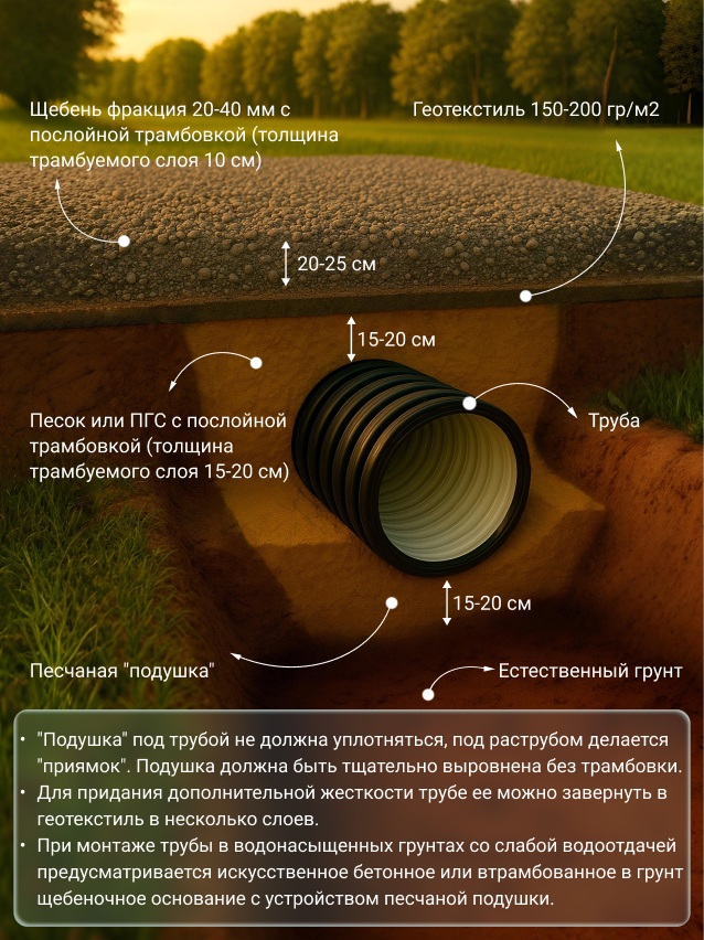 Труба гофрированная (SN4) 500/427 6м с раструбом 4