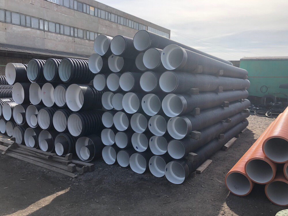 Труба гофрированная SN8 230/200 6м, с раструбом (рыжая) 10