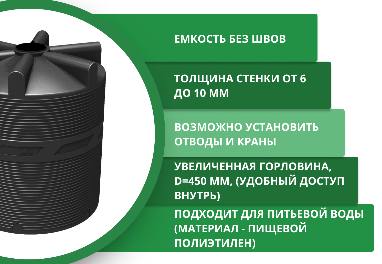 Вертикальная накопительная емкость V-10000 (Черный) 2