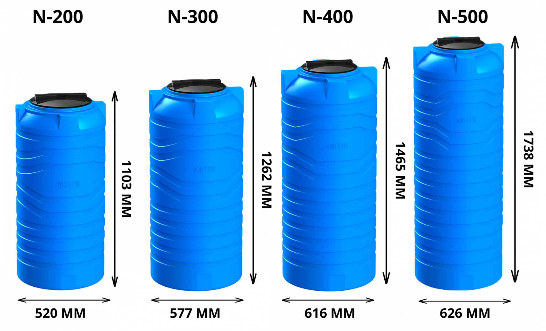 Вертикальная емкость N-400 (синий) 6