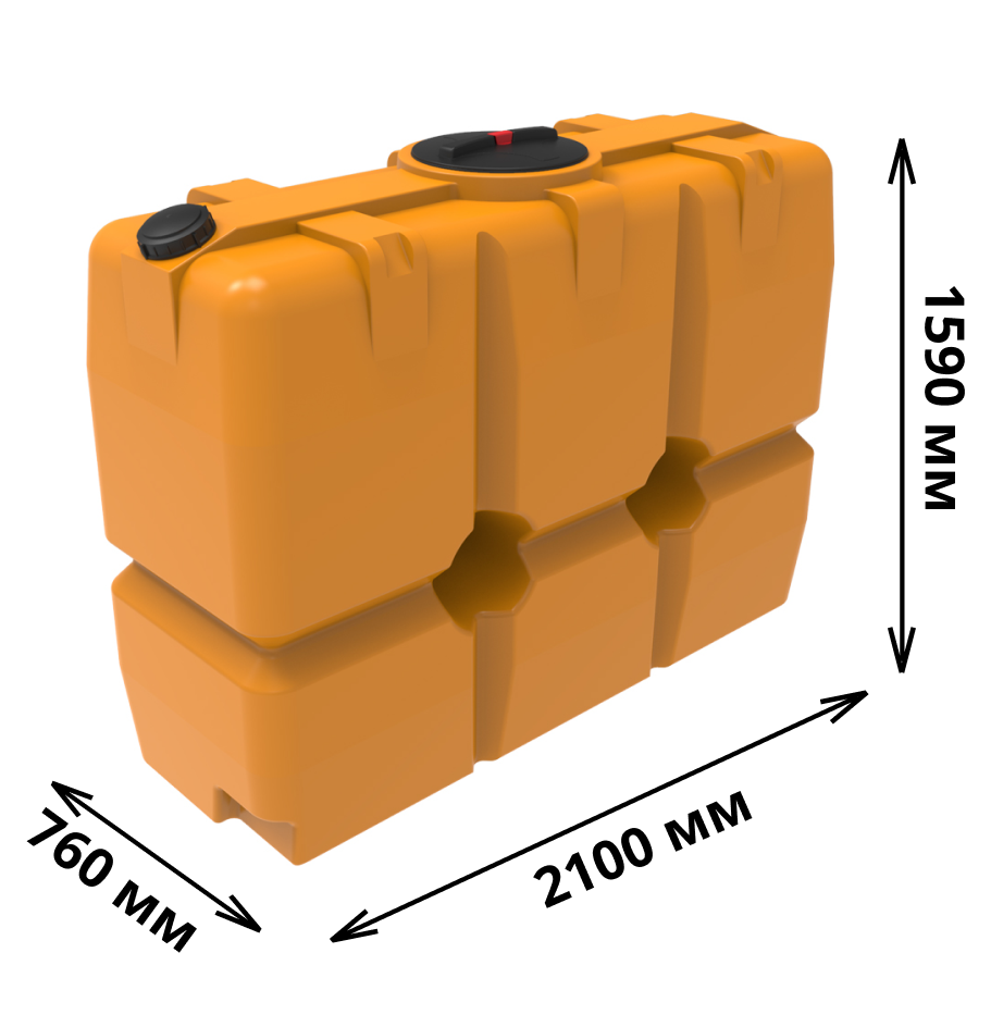 Пластиковая емкость ЭкоПром SK 2000 (Оранжевый) 1
