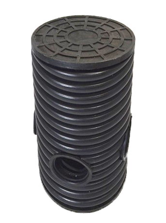 Дренажный колодец d315 h1000 с черной крышкой (отводы 160 мм) 0